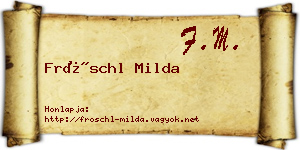Fröschl Milda névjegykártya